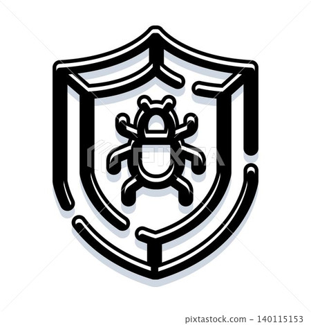 Cybersecurity shield protecting from computer bug virus Cybersecurity shield protecting from computer bug virus 140115153
