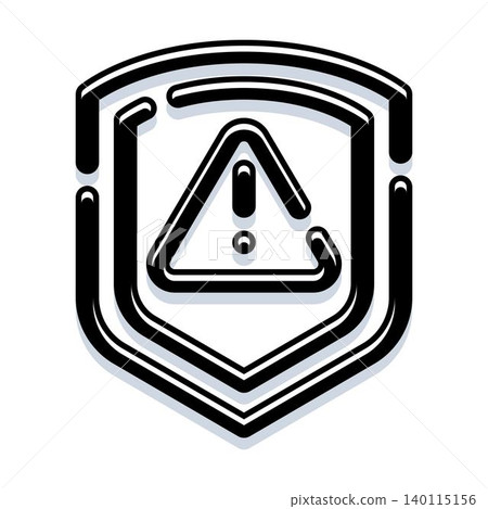 Shield warning icon symbolizing digital security and caution Shield warning icon symbolizing digital security and caution 140115156
