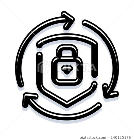 Security shield with padlock cycling for protection Security shield with padlock cycling for protection 140115176