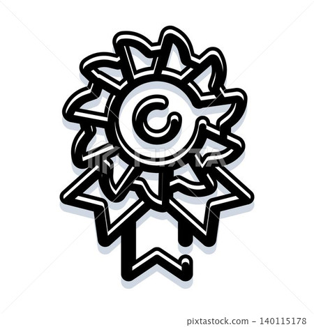 Copyright award ribbon badge with stars icon 140115178