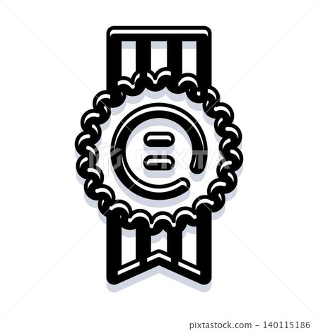Award medal icon with equal sign concept Award medal icon with equal sign concept 140115186