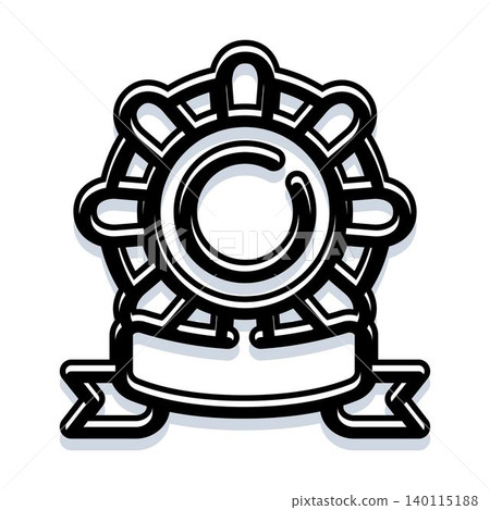 Award ribbon badge with blank center Award ribbon badge with blank center 140115188