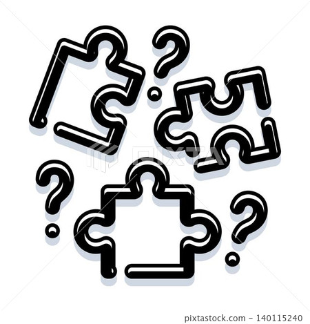 Puzzle pieces and question marks representing problem solving 140115240