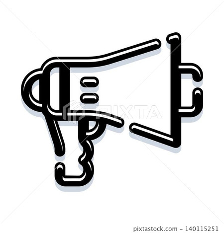 Megaphone icon announcing breaking news message Megaphone icon announcing breaking news message 140115251