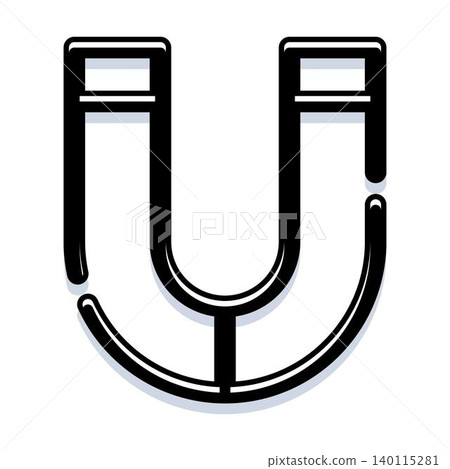 Horseshoe magnet creating strong magnetic attraction field Horseshoe magnet creating strong magnetic attraction field 140115281