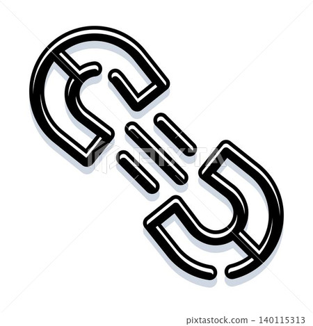 Broken link icon representing connection issues and error Broken link icon representing connection issues and error 140115313