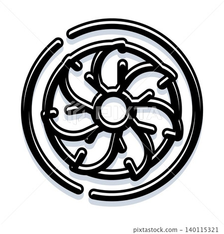 Abstract circular gear mechanism with flowing symmetry design Abstract circular gear mechanism with flowing symmetry design 140115321