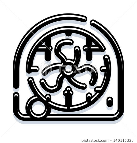 Air cooling fan appliance line art vector Air cooling fan appliance line art vector 140115323