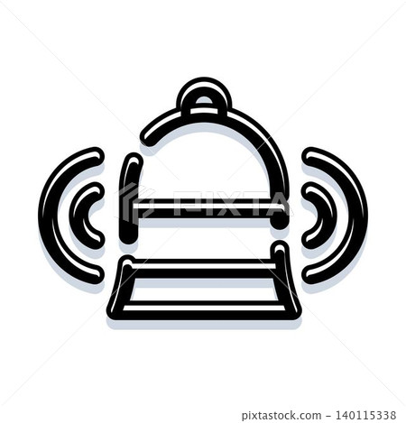 Ringing bell creating sound waves notification icon Ringing bell creating sound waves notification icon 140115338