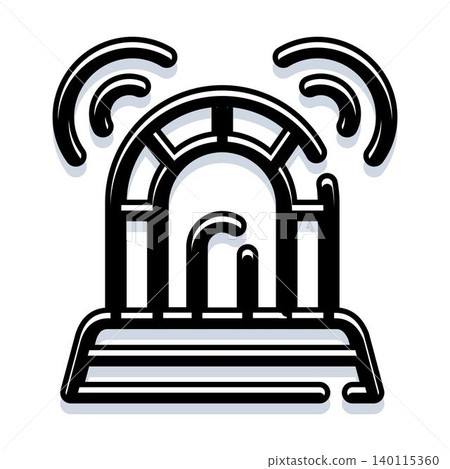 Emergency beacon or siren making loud sound waves Emergency beacon or siren making loud sound waves 140115360