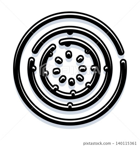 Circular labyrinth symbol representing complex business journey Circular labyrinth symbol representing complex business journey 140115361