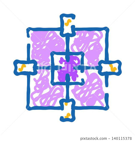Abstract geometric pattern creating symmetrical puzzle design 140115378