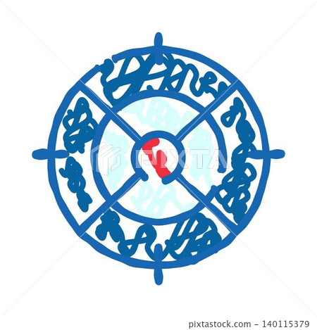 Abstract blue and red concentric target ring Abstract blue and red concentric target ring 140115379