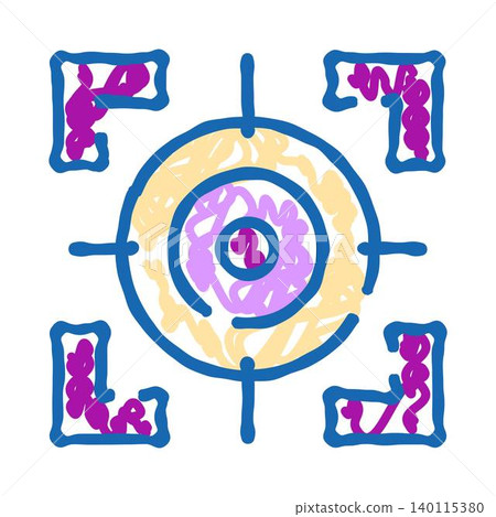 Bullseye target with focus concept abstract illustration Bullseye target with focus concept abstract illustration 140115380