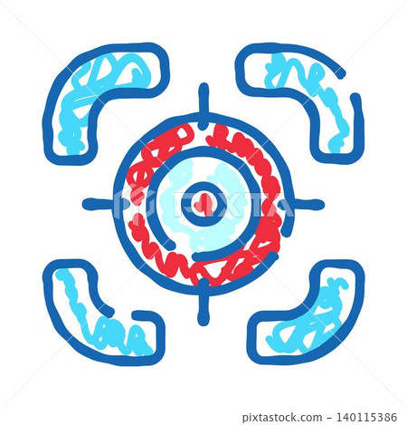 Target icon doodle aiming for success concept Target icon doodle aiming for success concept 140115386