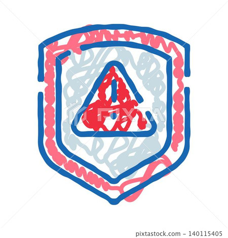 Hand drawing shield protecting from digital security threat Hand drawing shield protecting from digital security threat 140115405