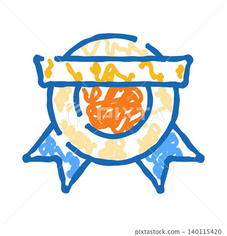 Quality certification stamp achieving success doodle illustration 140115420