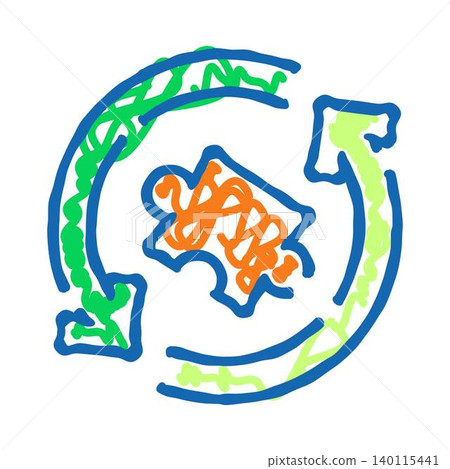 Puzzle piece in circular continuous process diagram Puzzle piece in circular continuous process diagram 140115441