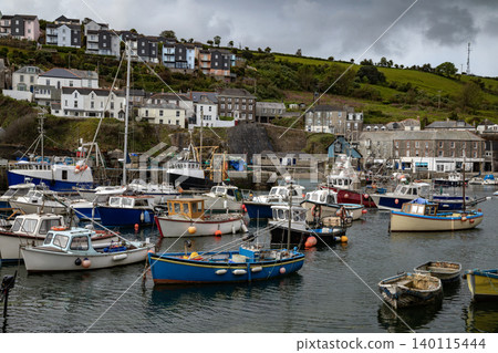 The harbor at Mevagissey on the south coast of Cornwall, England. 140115444