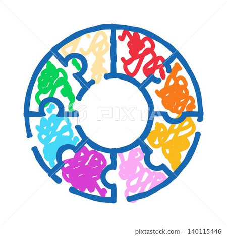 Circle puzzle pieces connecting diversity and collaboration Circle puzzle pieces connecting diversity and collaboration 140115446