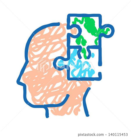 Person finding clarity and solving a puzzle inside mind Person finding clarity and solving a puzzle inside mind 140115453