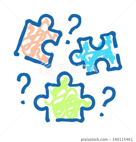 Puzzle pieces with question marks indicating problem solving Puzzle pieces with question marks indicating problem solving 140115461