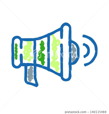Loudspeaker megaphone icon broadcasting important announcement Loudspeaker megaphone icon broadcasting important announcement 140115469