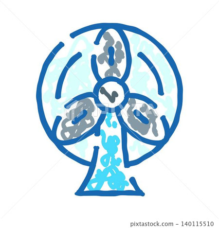 Electric fan doodle providing cooling airflow concept 140115510