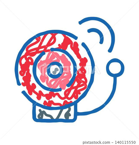 Ringing fire alarm bell doodle icon Ringing fire alarm bell doodle icon 140115550