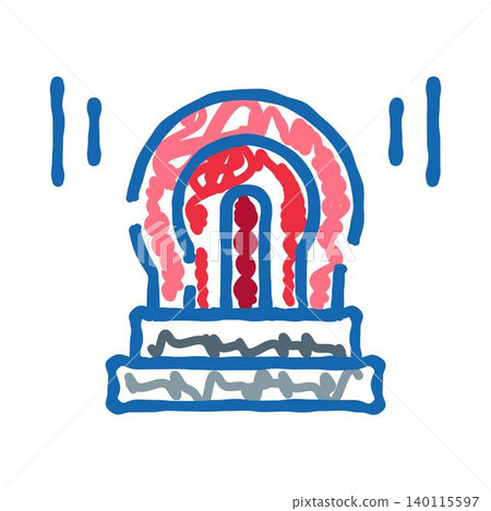 Emergency alarm beacon flashing light icon illustration 140115597