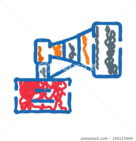 Doodle drawing vibrating loudspeaker making important announcement Doodle drawing vibrating loudspeaker making important announcement 140115604