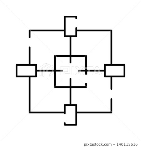 Abstract diagram representing a connected system structure 140115616