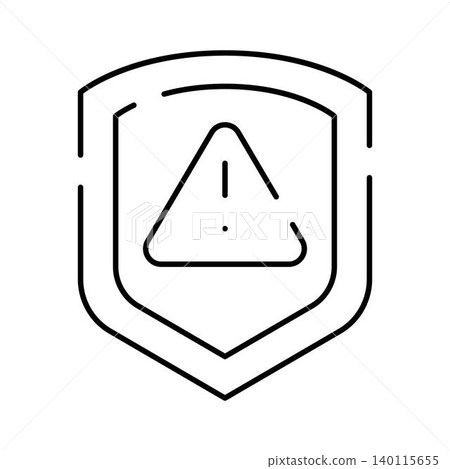 Shield icon warning of cyber security threat 140115655