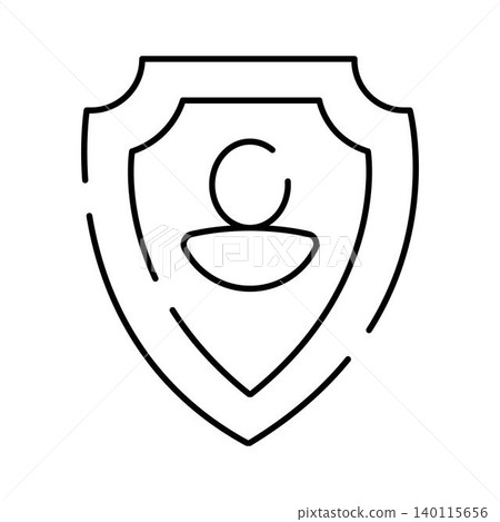 Human avatar identity protection outline vector icon Human avatar identity protection outline vector icon 140115656