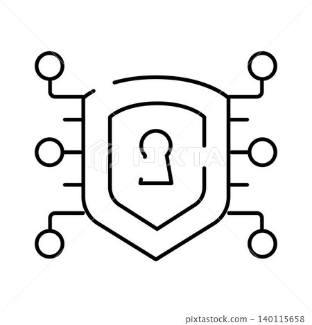 Shield keyhole protecting digital data network security Shield keyhole protecting digital data network security 140115658