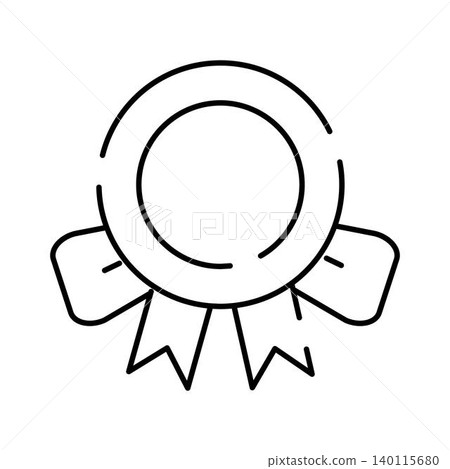 Quality achievement award medal line icon concept 140115680