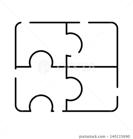 Connecting four puzzle pieces icon solving problems Connecting four puzzle pieces icon solving problems 140115690