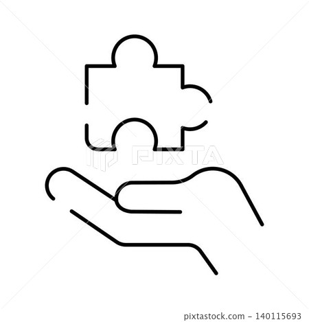 Hand offering puzzle piece finding solution concept Hand offering puzzle piece finding solution concept 140115693