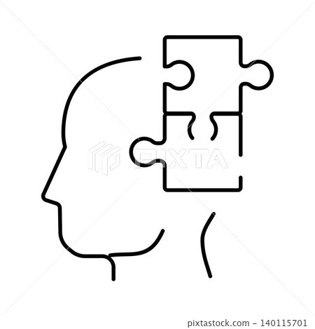 Human head profile with puzzle piece missing Human head profile with puzzle piece missing 140115701