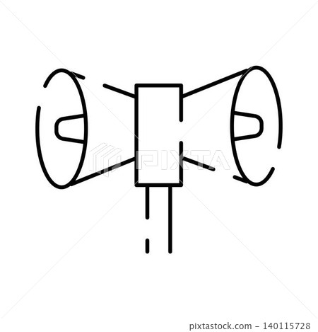 Loudspeaker emitting sound waves public announcement system Loudspeaker emitting sound waves public announcement system 140115728