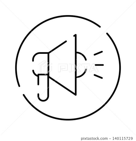 Loudspeaker icon broadcasting announcement message marketing Loudspeaker icon broadcasting announcement message marketing 140115729