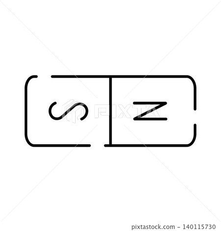 Bar magnet icon showing north and south poles Bar magnet icon showing north and south poles 140115730