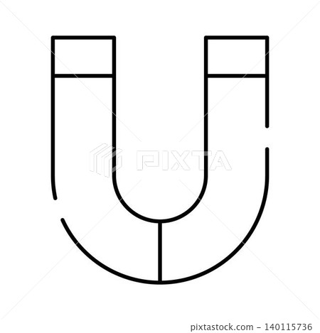 Horseshoe magnet icon with magnetic field concept Horseshoe magnet icon with magnetic field concept 140115736