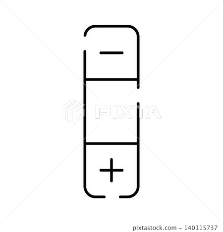 Battery power symbol with positive and negative terminals Battery power symbol with positive and negative terminals 140115737