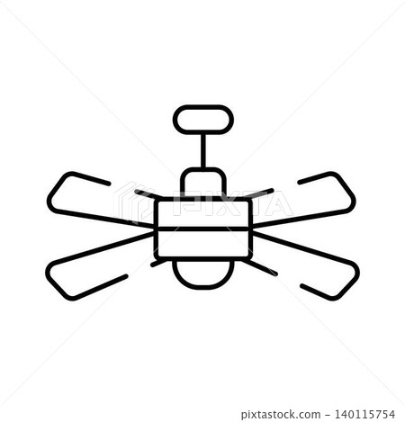Ceiling fan icon providing air cooling and ventilation Ceiling fan icon providing air cooling and ventilation 140115754