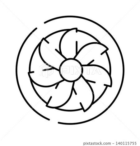 Outline icon representing an industrial turbine fan 140115755