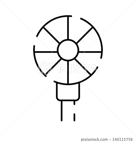 Generating clean energy with a wind turbine icon 140115756