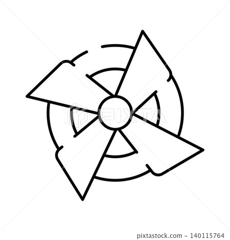 Pinwheel rotating movement icon illustrating wind power Pinwheel rotating movement icon illustrating wind power 140115764