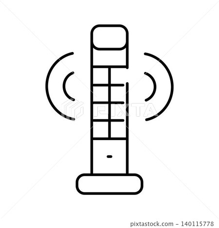 Tower fan circulating cool air icon design 140115778