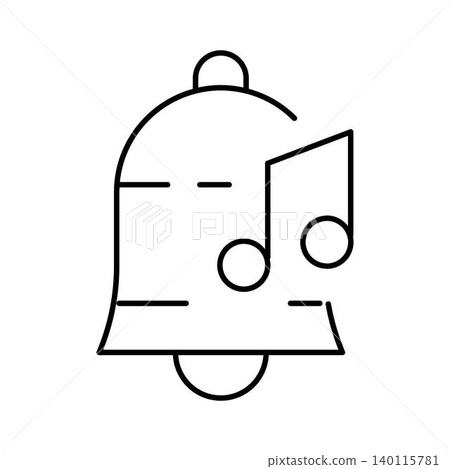 Bell ringing with musical note notification alert Bell ringing with musical note notification alert 140115781